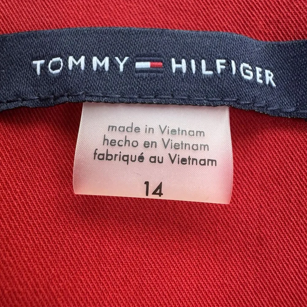 Tommy Hilfiger Women’s Red Coral Blazer Business Jacket One Button Sz 14